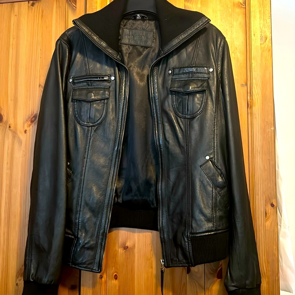 New never worn soft Moto Leather Jacket womens XL